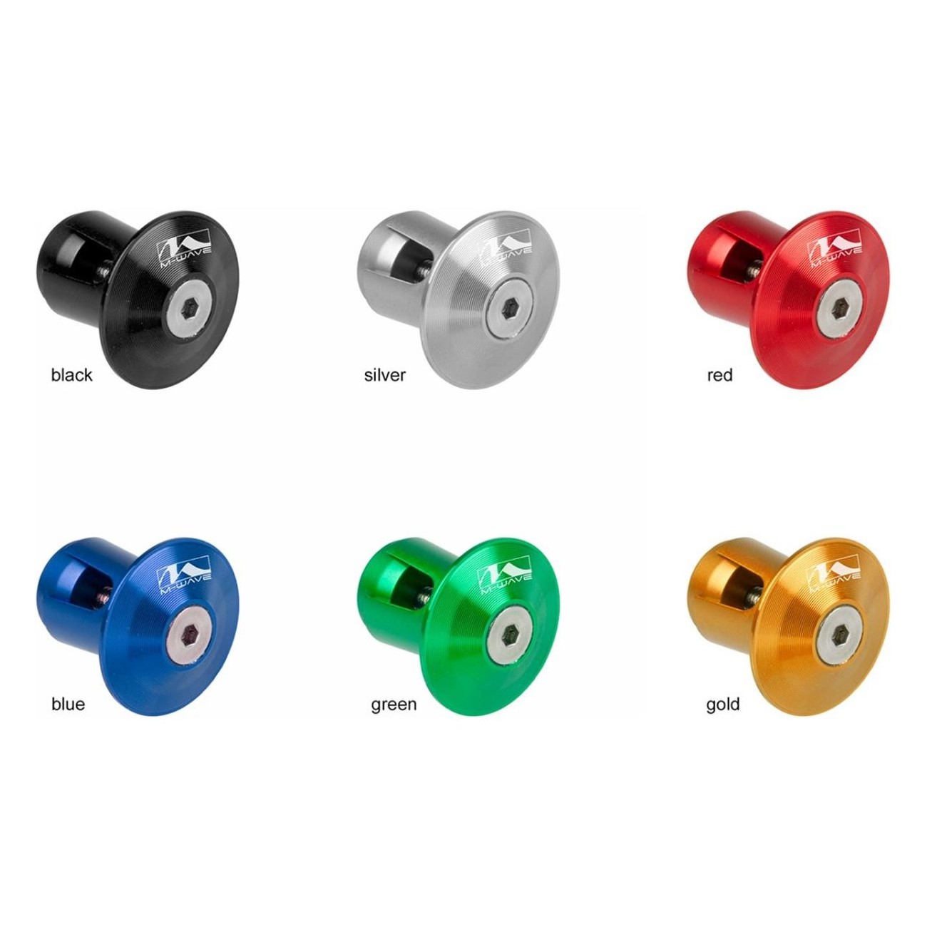 M-WAVE Green Anodized Aluminum Handlebar Plugs for 17.5-19.5 mm Diameter - 2