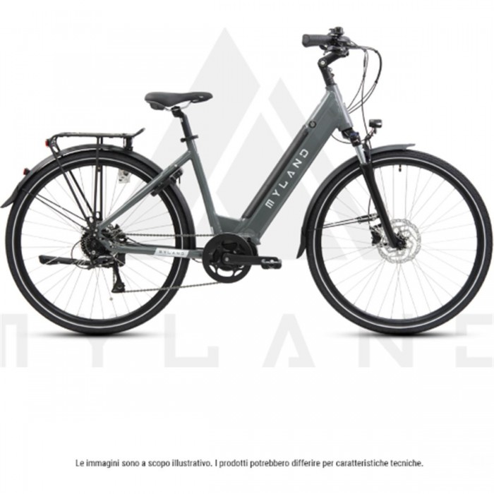 Vélo Électrique Big Handy 28' Gris L avec Shimano 8V et Moteur Ananda M80 - 1