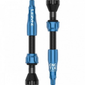 Lezyne CNC 44mm Tubeless Valve in Blue - Pair with Core Remover - 1