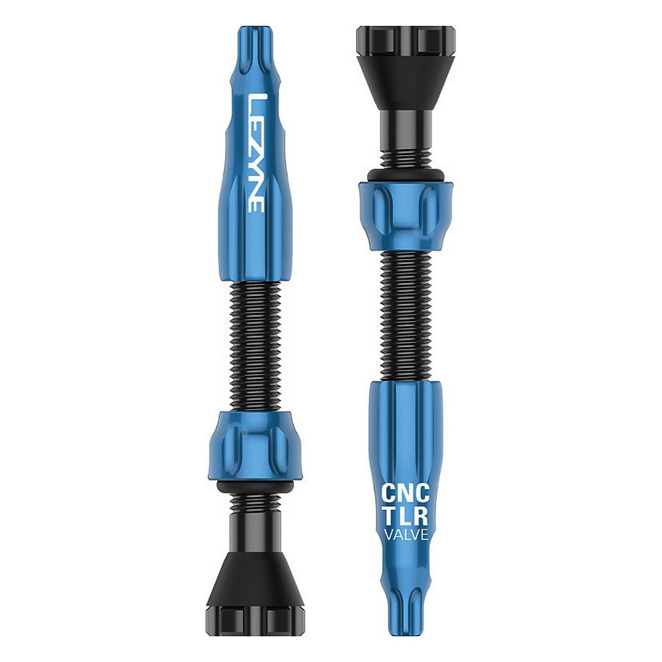 Lezyne CNC 44mm Tubeless Valve in Blue - Pair with Core Remover - 1