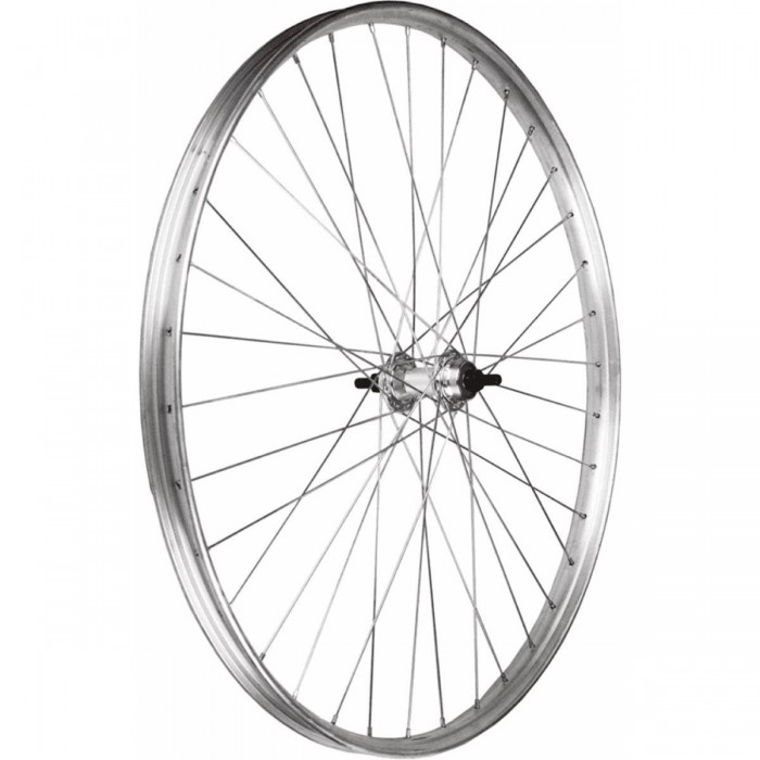 26 3/8' Rear Wheel in Aluminum with Bearings, 1 Speed, for Tire - 1