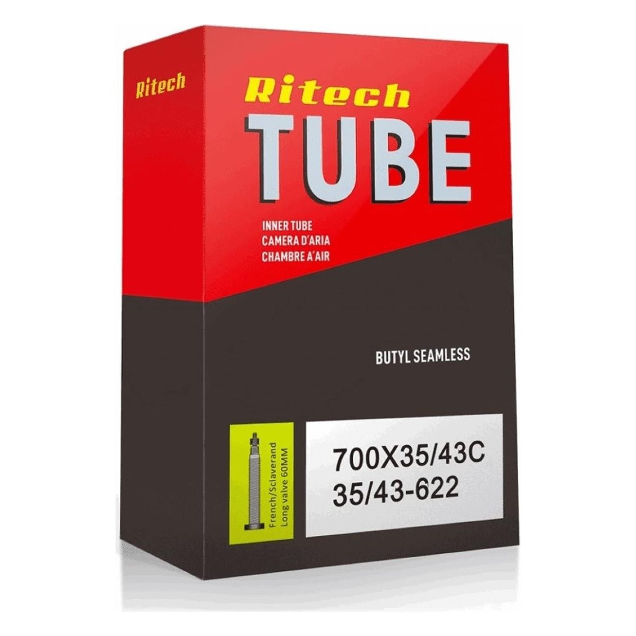 Ritech 28' Inner Tube 700x35/43 with 60mm Presta Valve - Reliable and Durable - 1