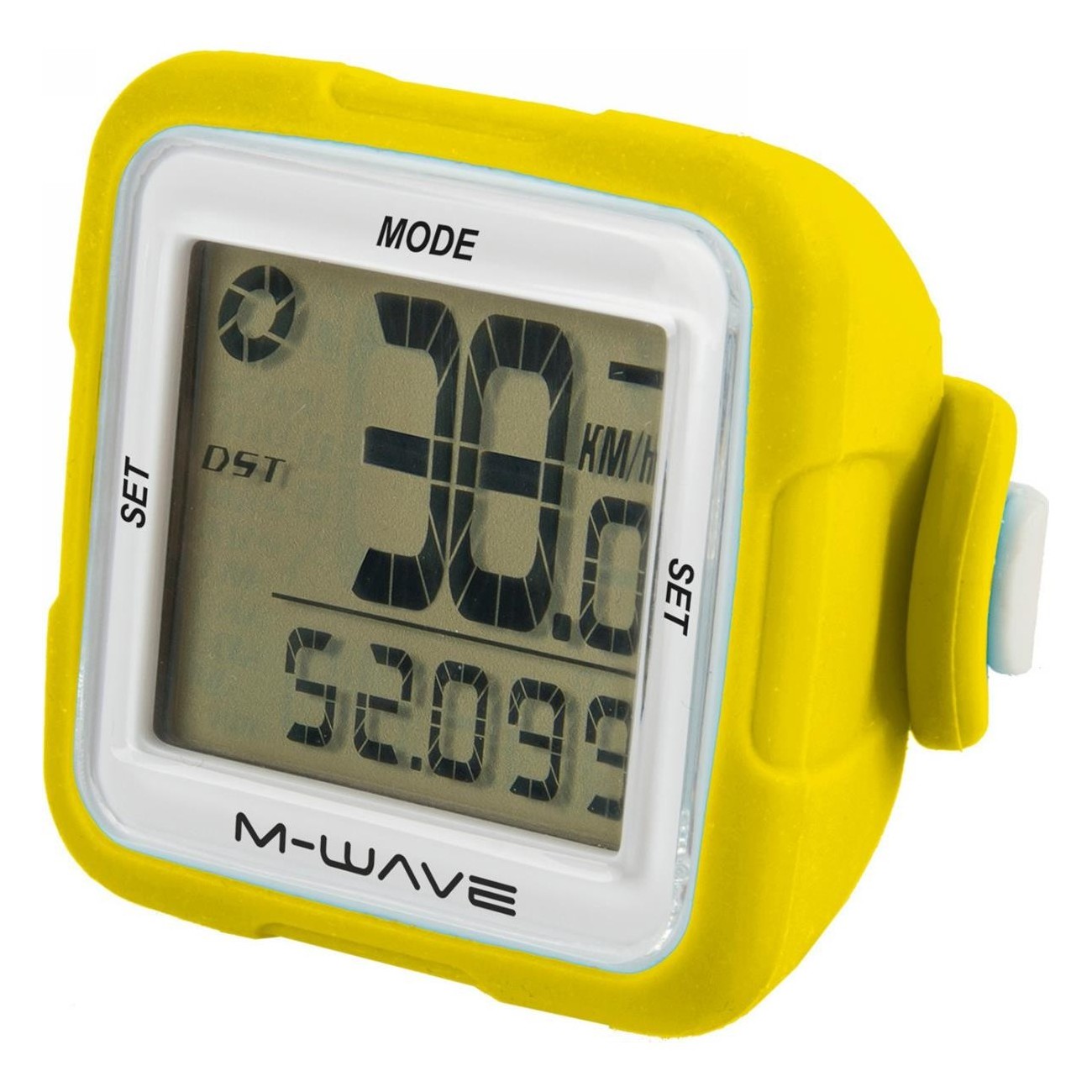 M-WAVE XIV Computer with Yellow Silicone Case, 14 Functions, Battery Included - 1