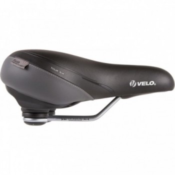 Velo Plush Tour Air Saddle Black/Grey with Adjustable Air Cushion 5 psi - 2