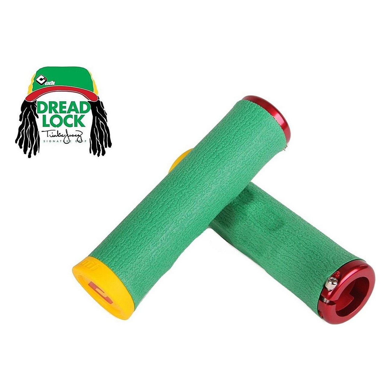 Poignées MTB Dread Lock Rasta 130mm - Tinker Juarez Signature avec Grip Offset et A.I.R.E. - 1