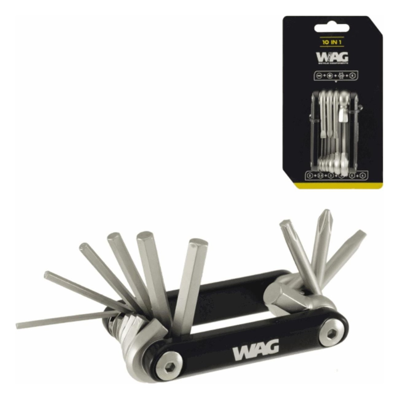 Kompaktes 10-in-1 Multitool mit Inbusschlüsseln, Schraubendreher und Torx T25 - 1