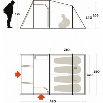 Tente Meteora 4 places camping familial imperméable - 4