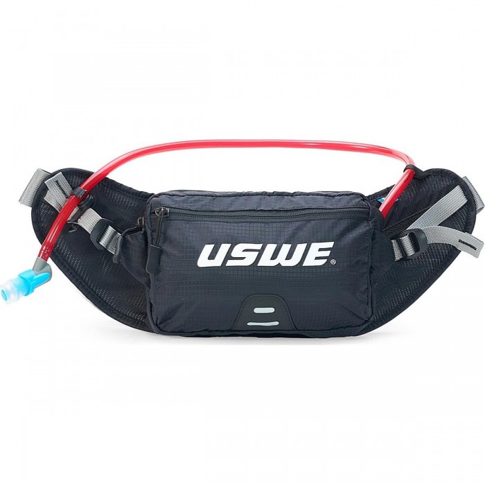 Ceinture d'hydratation Uswe Hip Back Zulo 2 Litres - Noir, Idéale pour VTT - 1