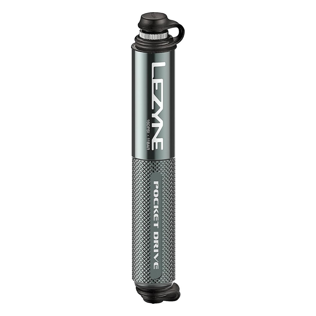 Lezyne CNC Pocket Drive Hand Pump Gray 160 PSI - Compact and Efficient - 1