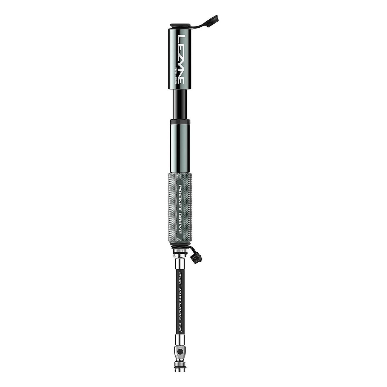 Lezyne CNC Pocket Drive Hand Pump Gray 160 PSI - Compact and Efficient - 2