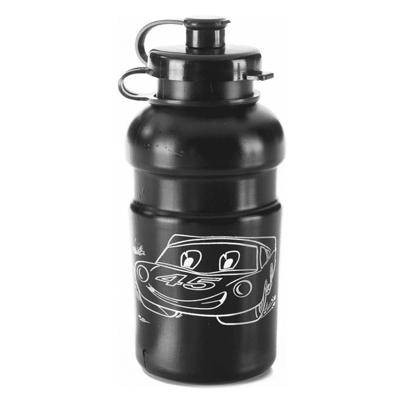 Black 300ml Non-Thermal Water Bottle for Kids in Polyethylene - 1