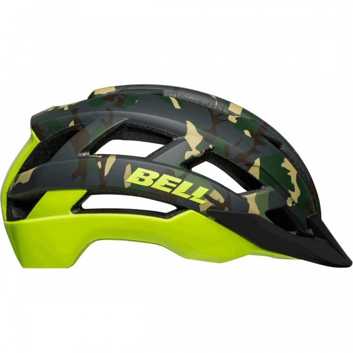 Falcon XRV MIPS Camo/Yellow Helmet with Rear LED, Size 55-59 cm - 1