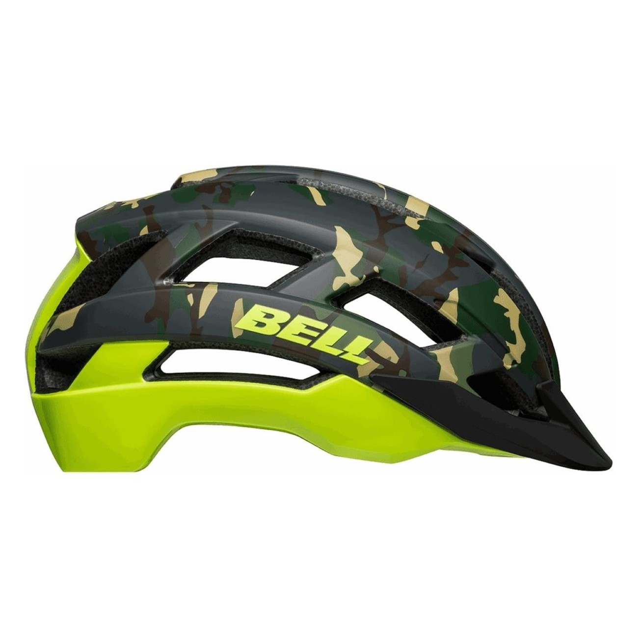 Falcon XRV MIPS Camo/Yellow Helmet with Rear LED, Size 55-59 cm - 1