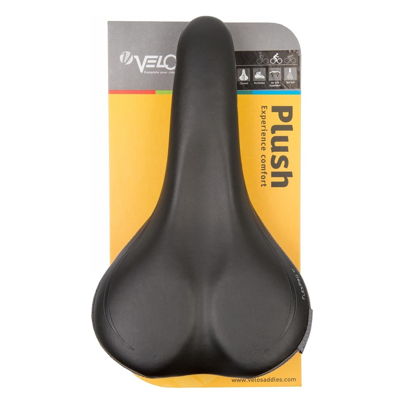 Sella Velo Plush Propotion D2 Uomo, 267x160 mm, Nero/Grigio, con Inserto in Gel - 6 - Selle - 0698238410090