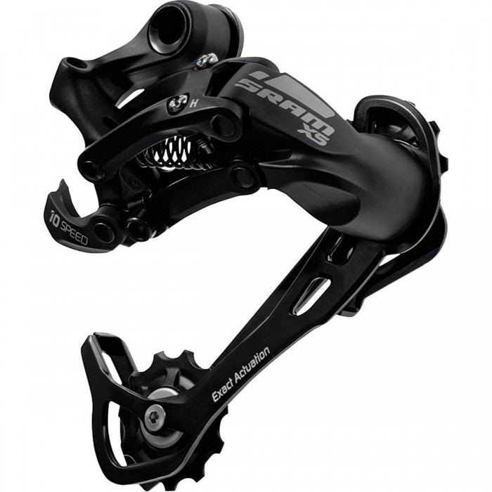 X-5 Rear Derailleur 9/10 Speed, Medium Cage Silver Aluminum, Exact Actuation Technology - 1