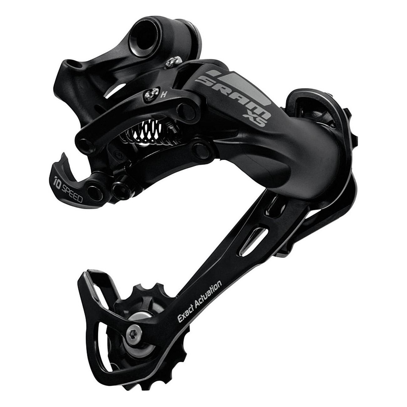 X-5 Rear Derailleur 9/10 Speed, Medium Cage Silver Aluminum, Exact Actuation Technology - 1