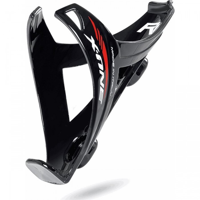 X1 Glossy Black Polycarbonate Bottle Cage 45g with Satin Finish - RaceOne - 1