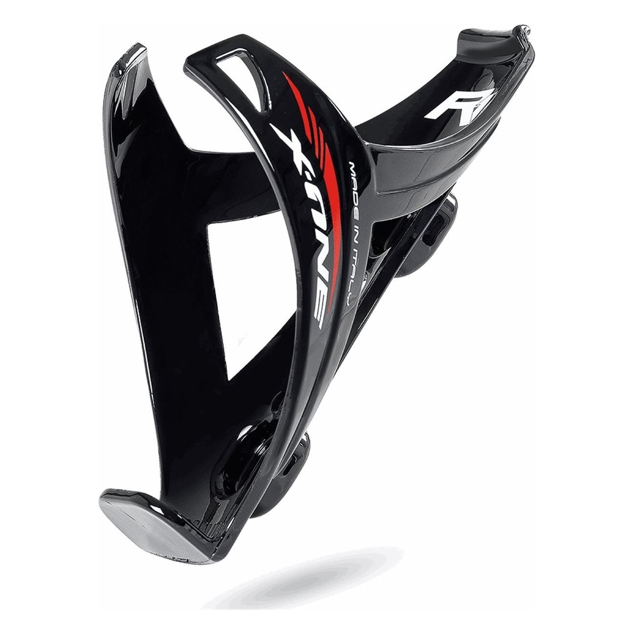 X1 Glossy Black Polycarbonate Bottle Cage 45g with Satin Finish - RaceOne - 1