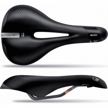 Sella ZOO Gel Flow 160x276mm Nero Opaco 370g con Binari in Lega FeC - SPORTOURER - 1 - Selle - 8030282473416