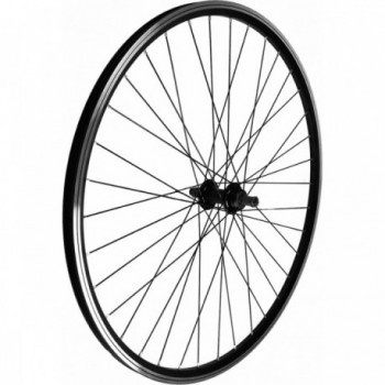 26' Black Aluminum MTB Rear Wheel with 6/7 Speed Thread and Bearings - 1