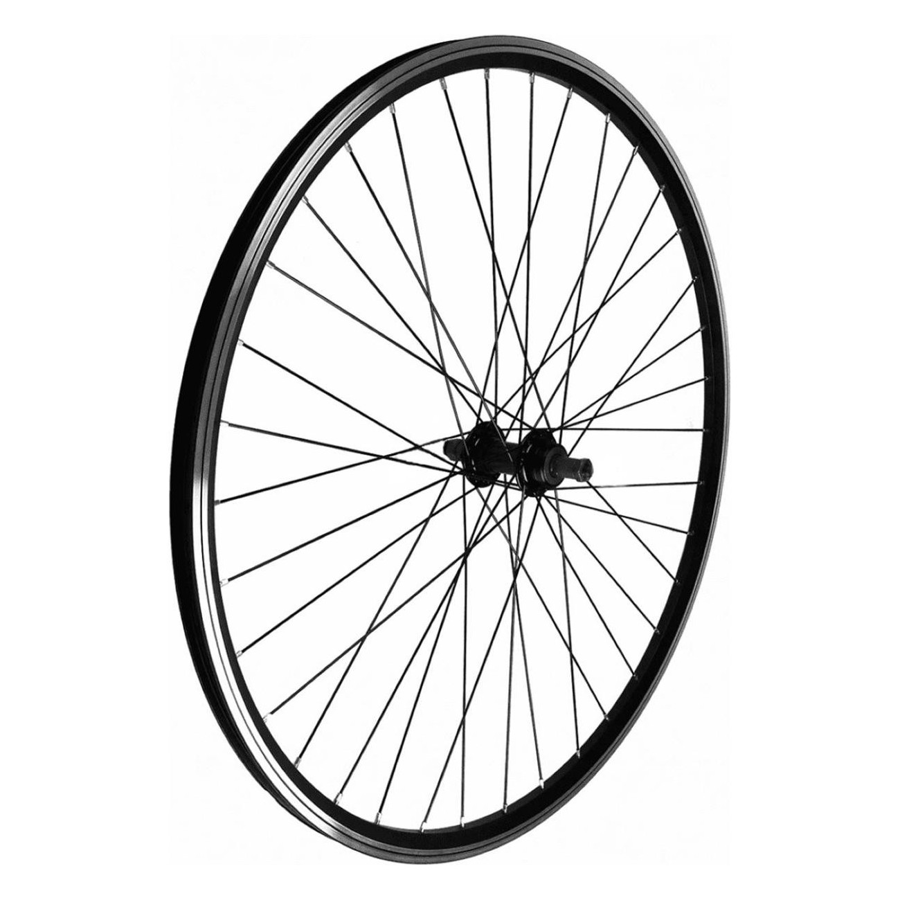 Ruota Posteriore MTB 26' Nera in Alluminio con Filetto 6/7V e Cuscinetti - 1 - Ruote complete - 