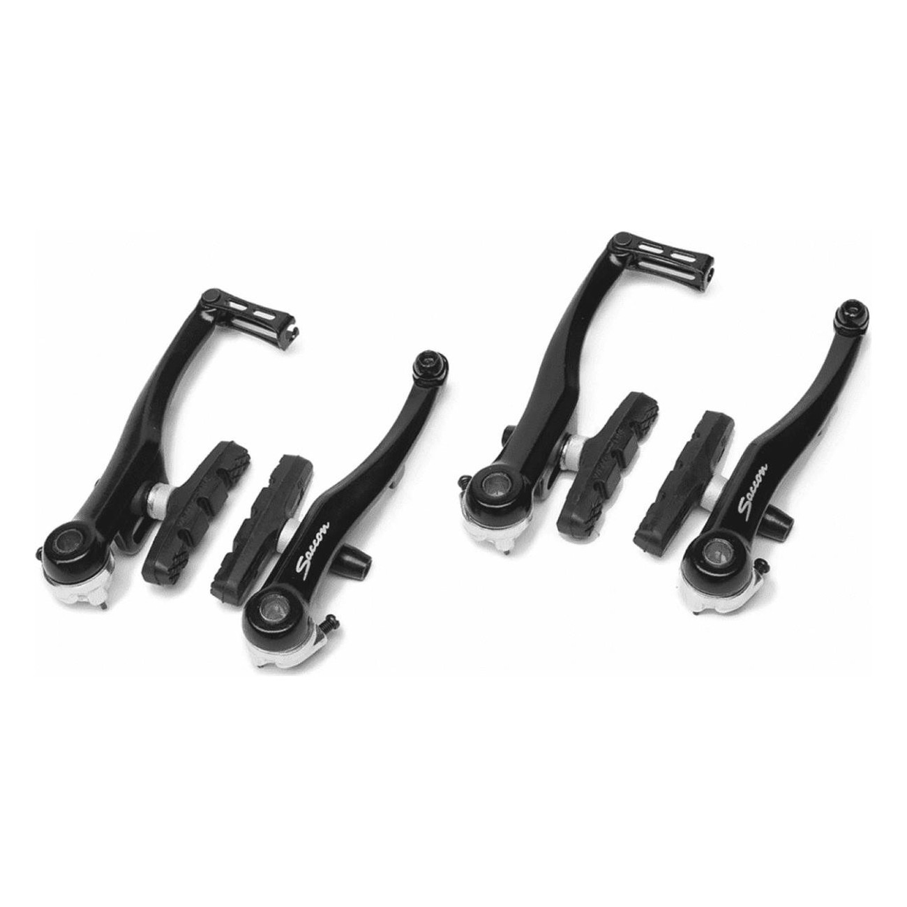 Black Aluminum Mechanical V-Brake Set for MTB - Lightweight and Durable - 1