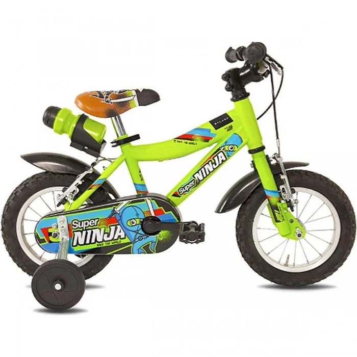 Bicicletta per Bambini Super Ninja 12' Verde con Telaio in Acciaio e Freni V-Brake - 1 - Bambino - 8059796061018