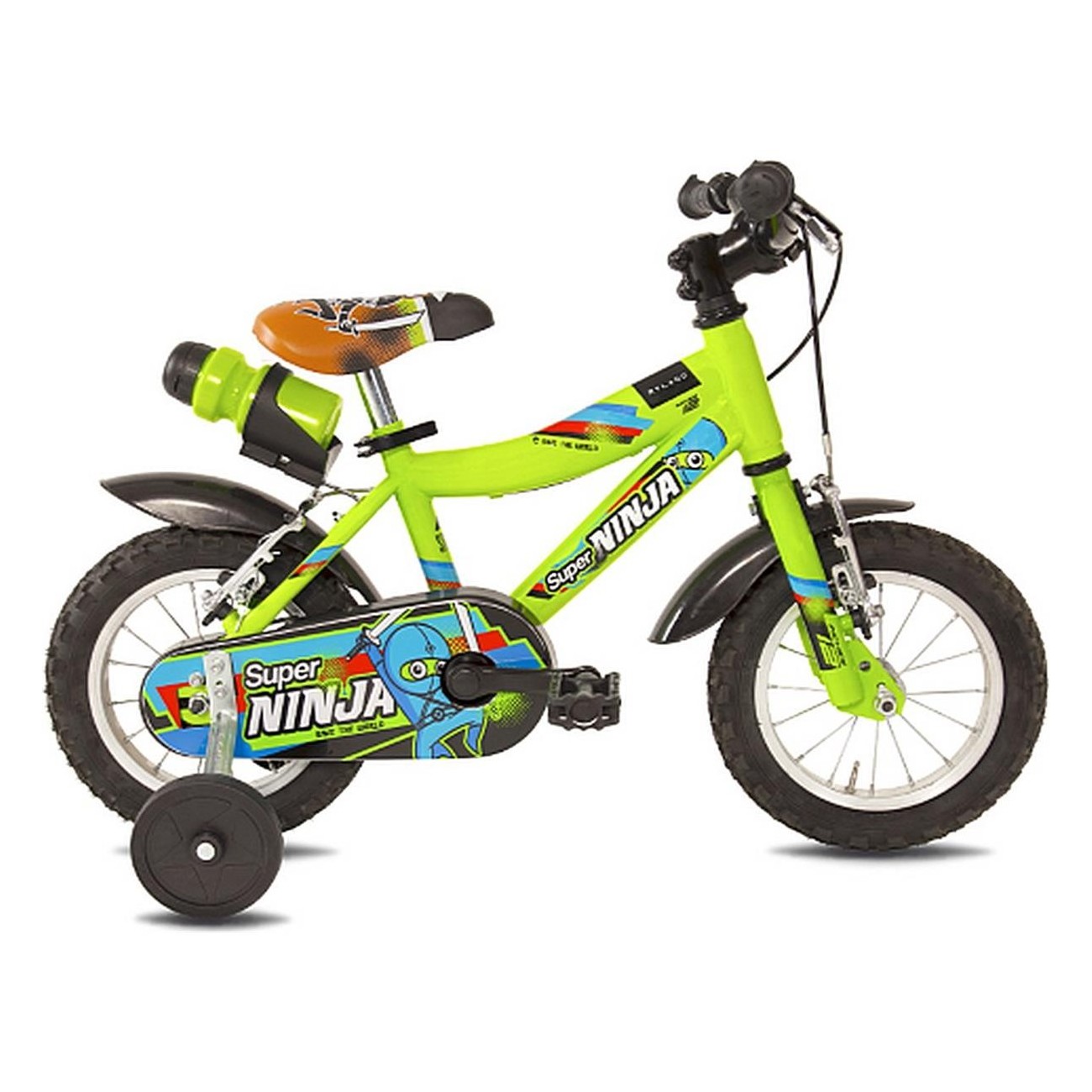 Bicicletta per Bambini Super Ninja 12' Verde con Telaio in Acciaio e Freni V-Brake - 1 - Bambino - 8059796061018