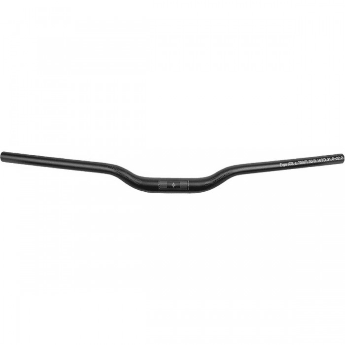 Guidon MTB Ergo XXL Noir 31.8mm L700mm AL 6061 T6 avec Rise 30mm et Back/Up Sweep 16°/+5° - 1