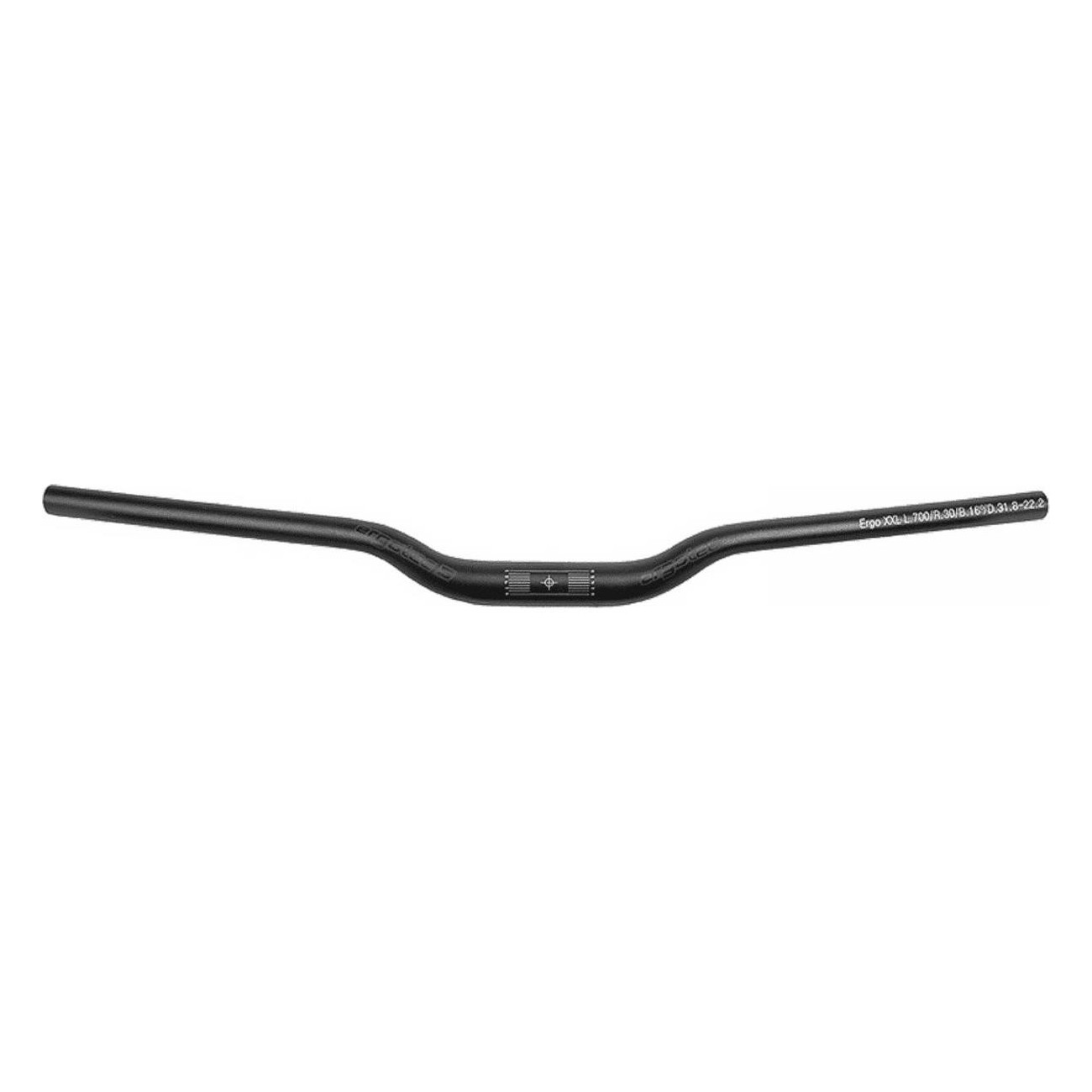 Guidon MTB Ergo XXL Noir 31.8mm L700mm AL 6061 T6 avec Rise 30mm et Back/Up Sweep 16°/+5° - 1