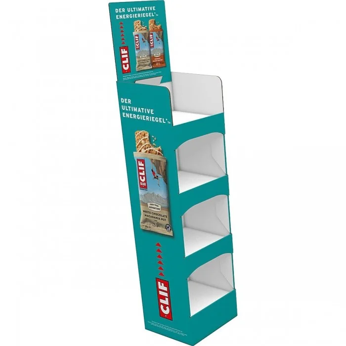 Vassoio per Espositore da Pavimento Clif Bar con 8 Scomparti Vuoti in Cartone Resistente, Colore Turchese - 1 - Altro - 00722252