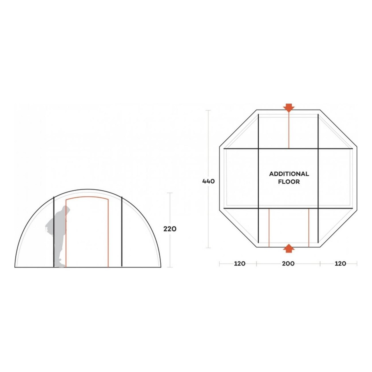 First Aid Base Camp Tent with Orange Interior One Size - 8