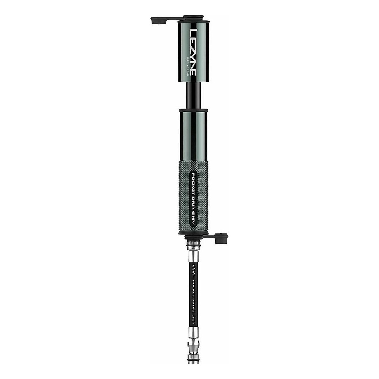 Lezyne CNC Pocket Drive HV Hand Pump Gray - High Efficiency for MTB and Gravel - 2