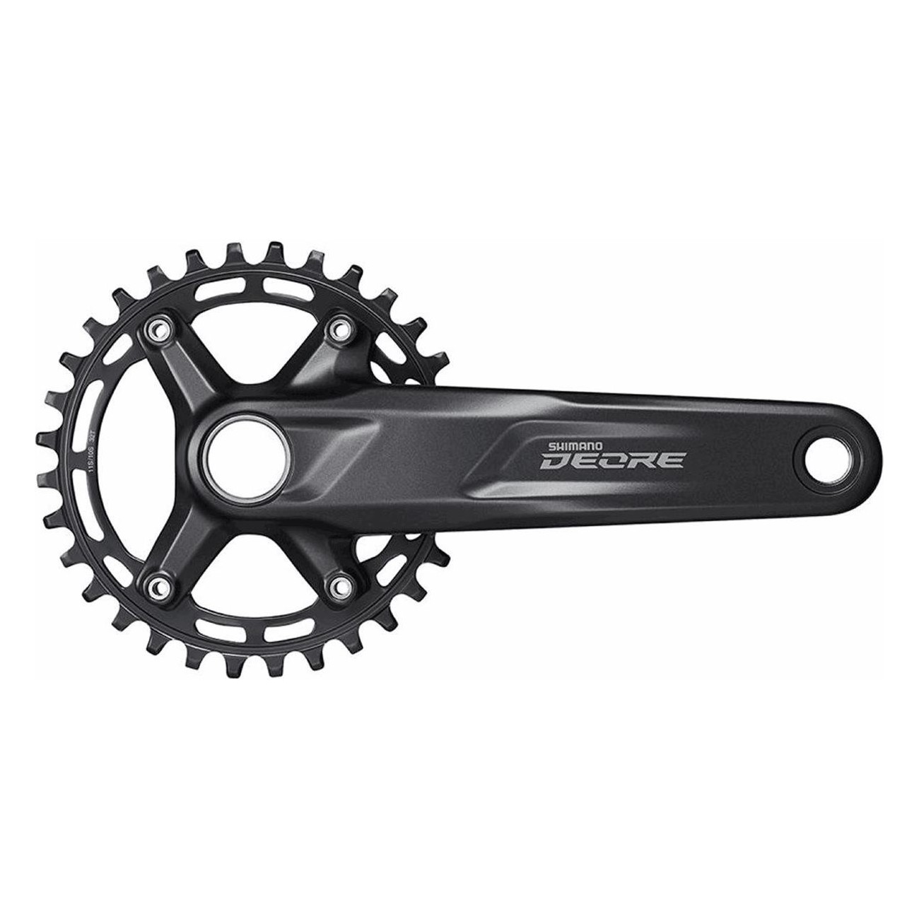 Shimano Deore FC-M5100 Crankset 1x11V, 30T, 175mm, Black - Excellent Performance - 1