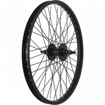 Ruota Anteriore BMX 20' x 1.75 - Cerchio in Alluminio Nero, Mozzo su Sfere, 48 Raggi, Perno 3/8, Freno V-Brake - 1 - Ruote compl