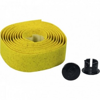 Nastro Manubrio Giallo in Poliuretano e Sughero Naturale per Biciclette Adulti - Comfort e Stile - 1 - Nastri manubrio - 8055320