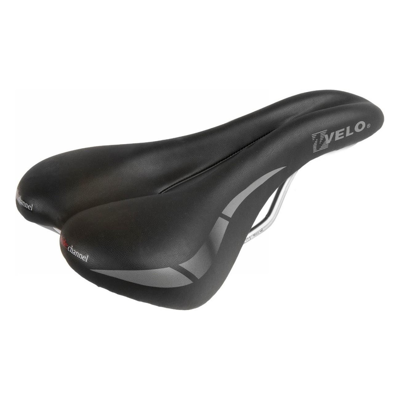 VELO Wide Channel Saddle 270x175 mm, 358 g, Black, No Clamp - 1