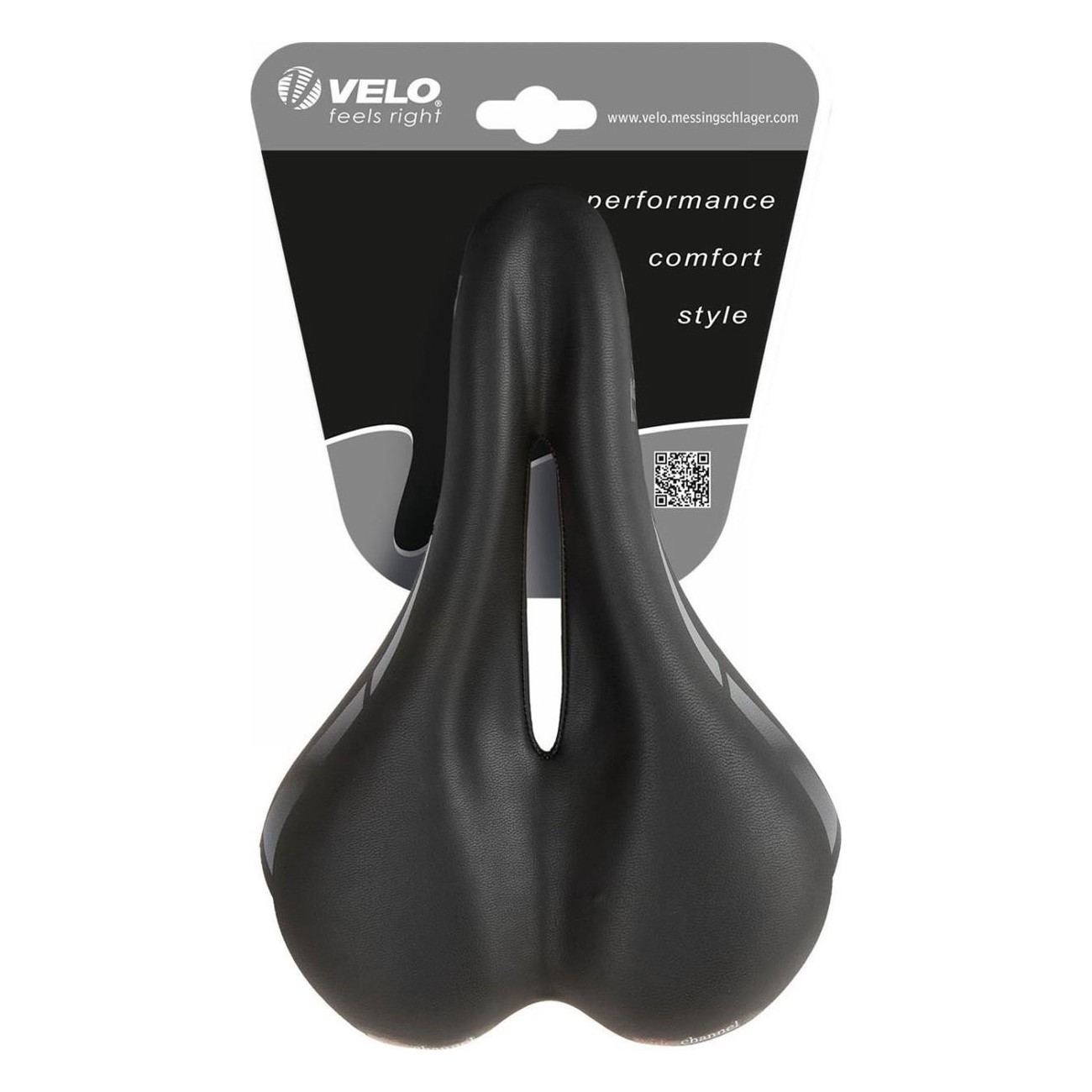 Sella VELO Canale Largo 270x175 mm, 358 g, Nero, Senza Morsetto - 4 - Selle - 0887539039059