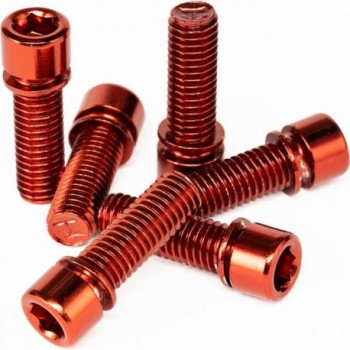 Set of 6 Red Salt Solid Screws M8x25mm for Reliable Fixing - 1