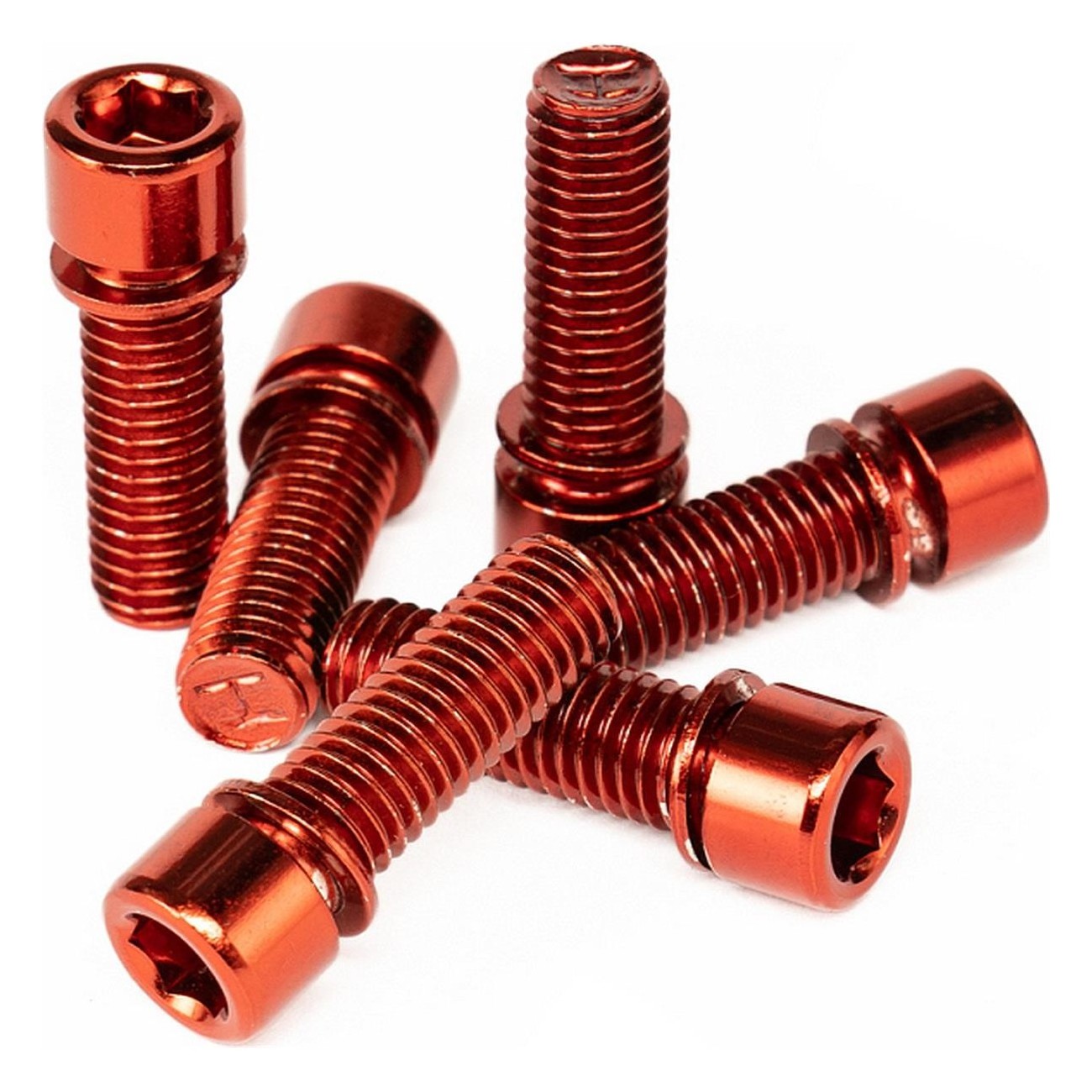 Set of 6 Red Salt Solid Screws M8x25mm for Reliable Fixing - 1