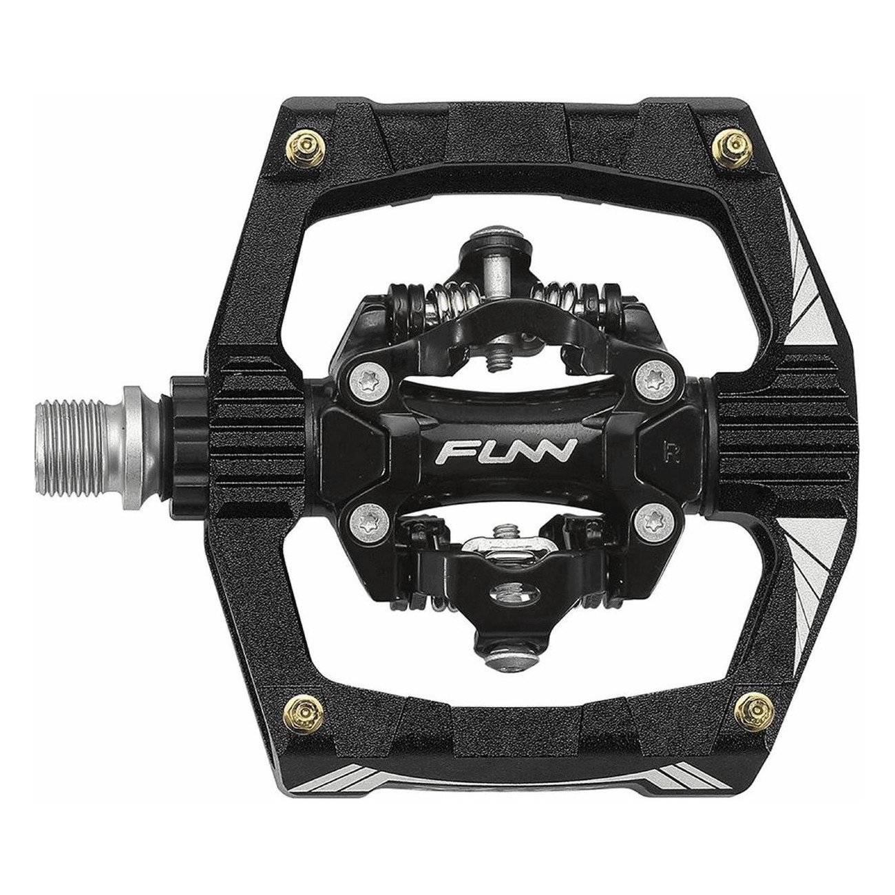 Ripper SPD Pedal Doppio Uso in Aluminium 6061 CNC Schwarz/Gold 93x100x21mm - 1