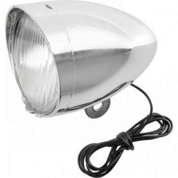 Lampada Frontale ANLUN 6V/2.4W in Plastica Cromata con Cavo Argento, Luce Anteriore a Dinamo - 1 - Luci - 0887539022105