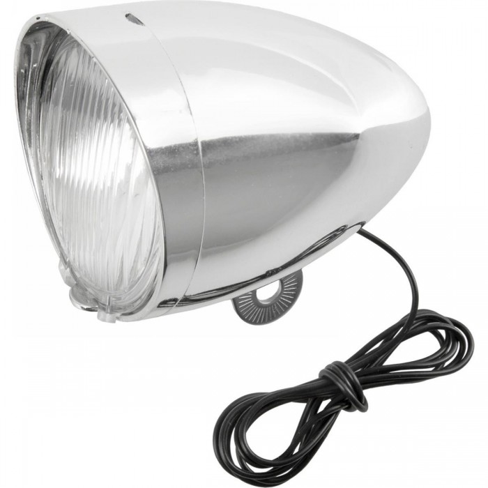 Lampada Frontale ANLUN 6V/2.4W in Plastica Cromata con Cavo Argento, Luce Anteriore a Dinamo - 1 - Luci - 0887539022105