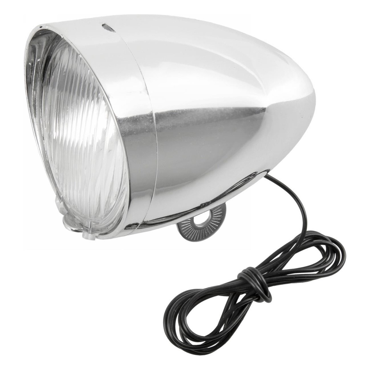 Lampada Frontale ANLUN 6V/2.4W in Plastica Cromata con Cavo Argento, Luce Anteriore a Dinamo - 1 - Luci - 0887539022105