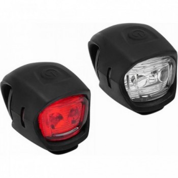 Bonin 2 LED Silikon Fahrradlichter Set mit Batterien und IPX4 Wasserdicht - 1