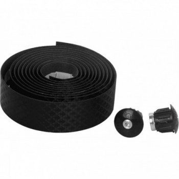 Black Polyurethane Handlebar Tape Silva Mio with Expansion Plugs - 1