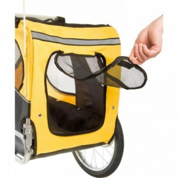 Stalwart Pet Dog Trailer, Yellow Steel, Foldable, 16' Wheels, Max 30kg - M•Wave - 2