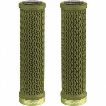 HOLESHOT 31mm Grips with CNC Aluminum Olive Green Collar - FUNN - 1