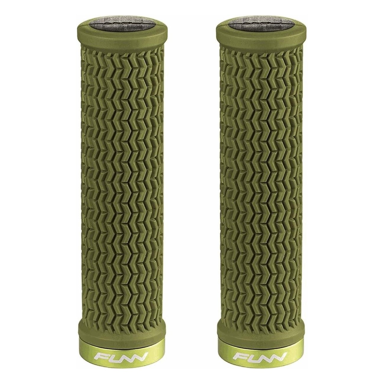 HOLESHOT 31mm Grips with CNC Aluminum Olive Green Collar - FUNN - 1