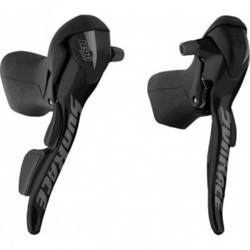 Comando Cambio Road 2x9V in Alluminio Nero - Coppia Compatibile Shimano per Bici da Corsa - 1 - Comandi - 4710944247442